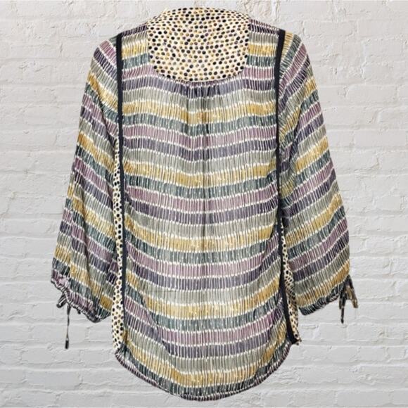 Zara Basic Boho Sheer Peasant Blouse Medium - Picture 4 of 8